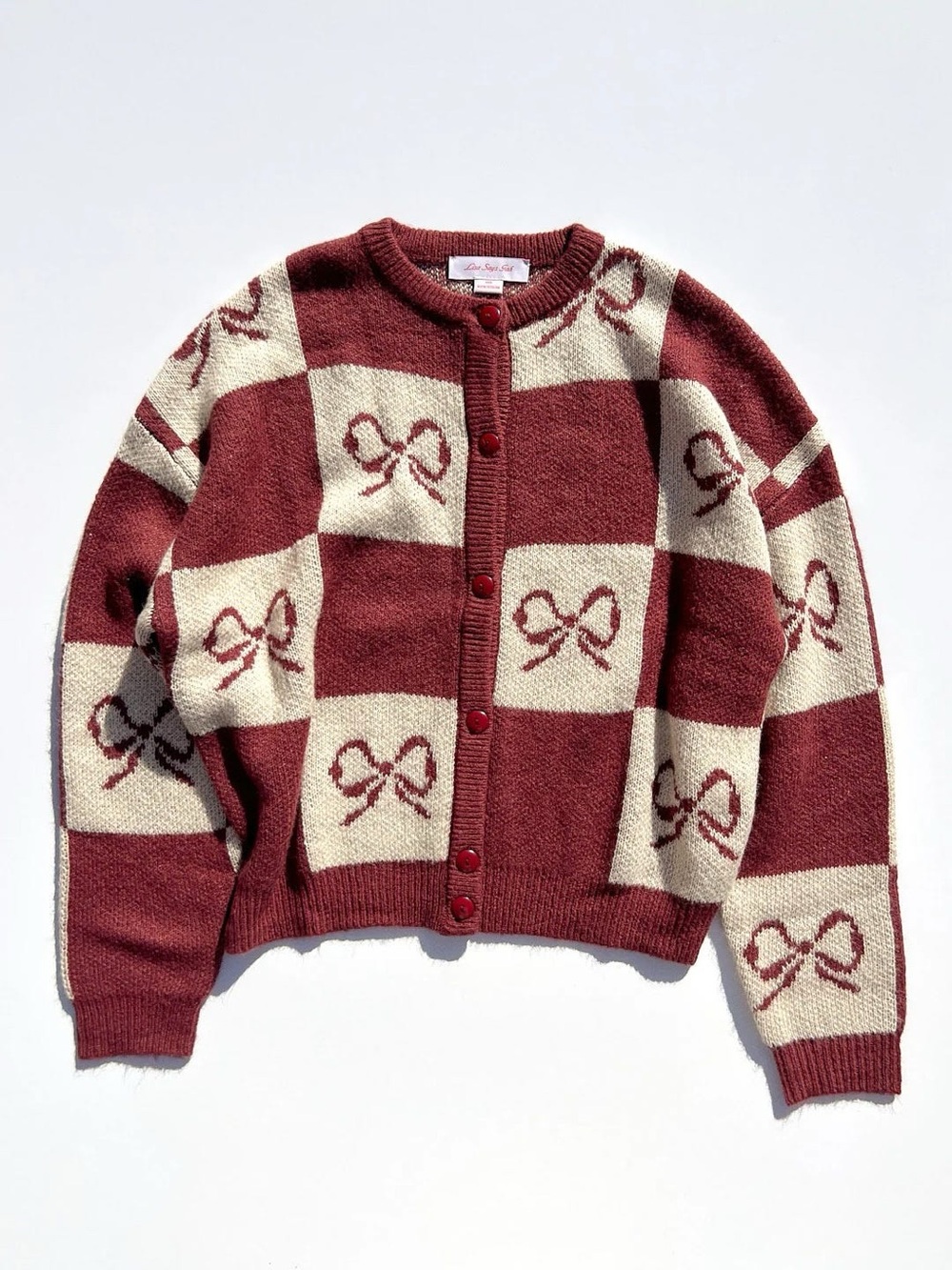 Lisa Says Gah Lauda Cardigan Women’s Size M/L In Burgundy